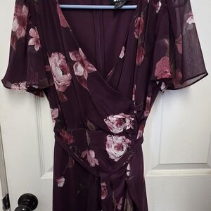 DKNY Deep Purple Floral Maxi Dress